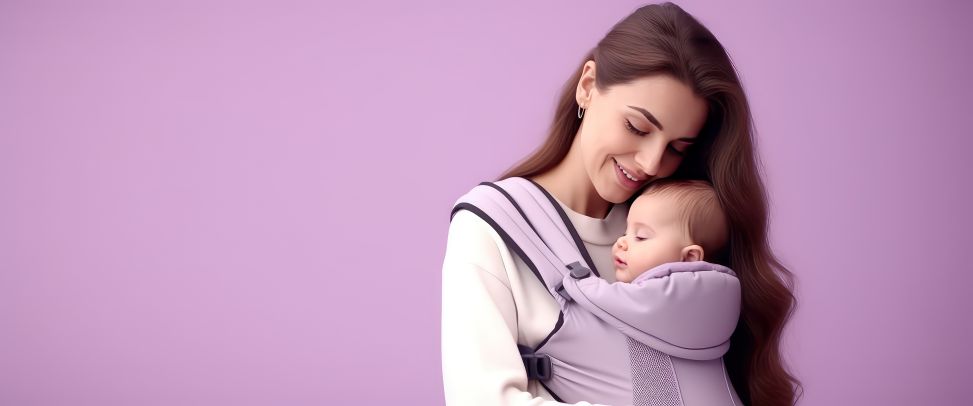 alt=mama-z-dzieckiem-w-ergonomicznym-nosidle-podczas podróży